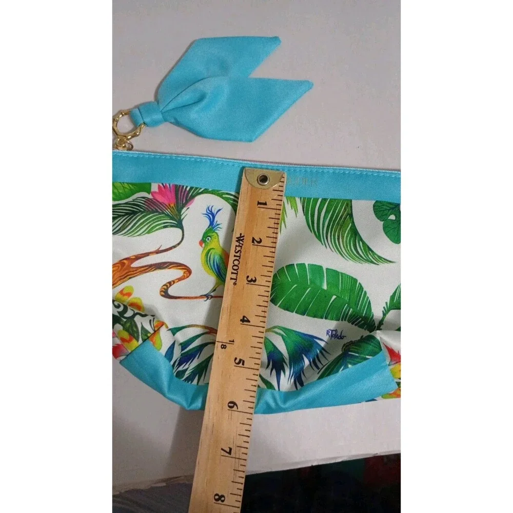 Estee Lauder R. Toledo Parrot Butterfly Jungle Tropical Cosmetic Zippered Bag VG